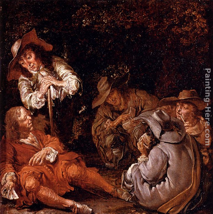 Travelers Resting On A Path painting - Pieter Codde Travelers Resting On A Path art painting
